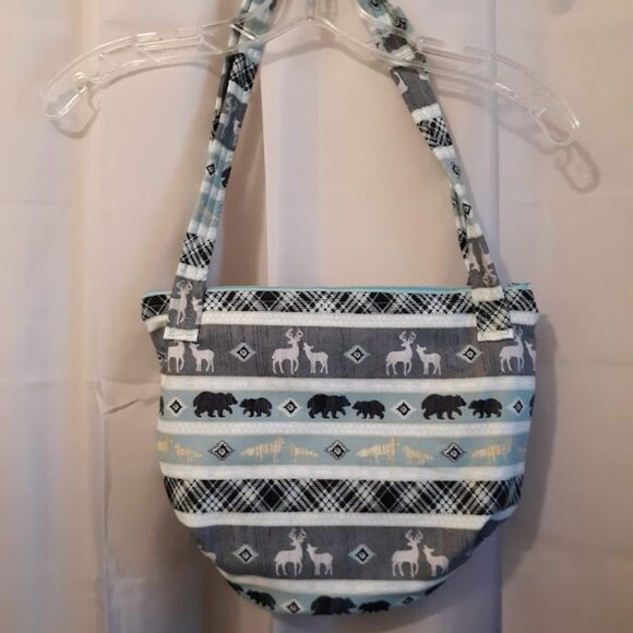 Have one to sell? Sell now NEW Woodland Deer Bear Theme Shoulder bag Aqua Black - Picture 4 of 9